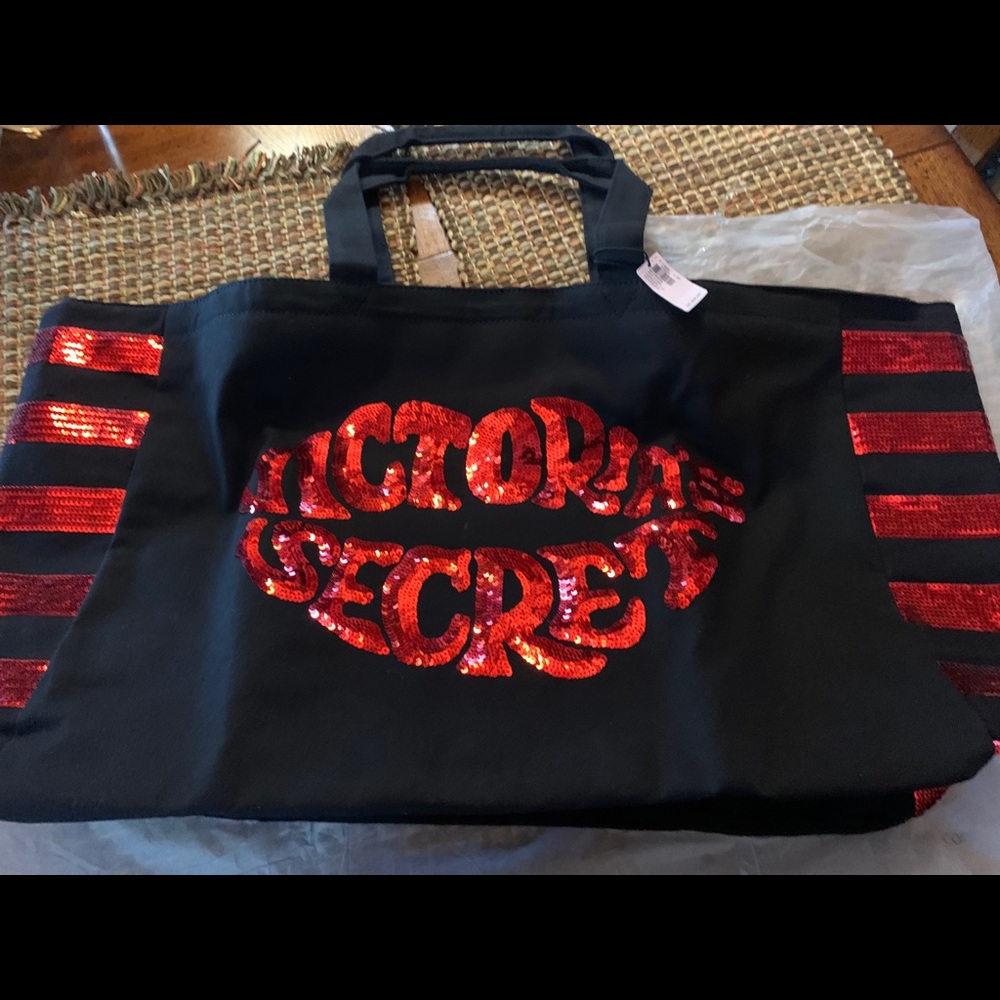 NWT Victoria’s Secret Sequin Bag Tote Zips